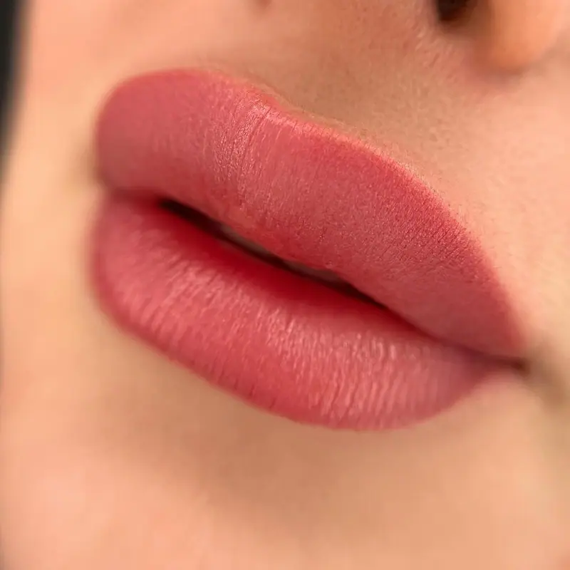 Labios con micropigmentación