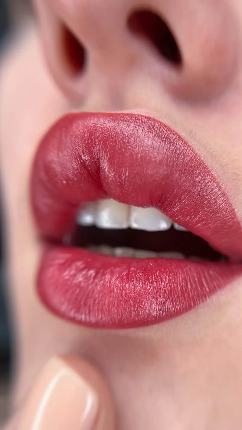 Labios con micropigmentación
