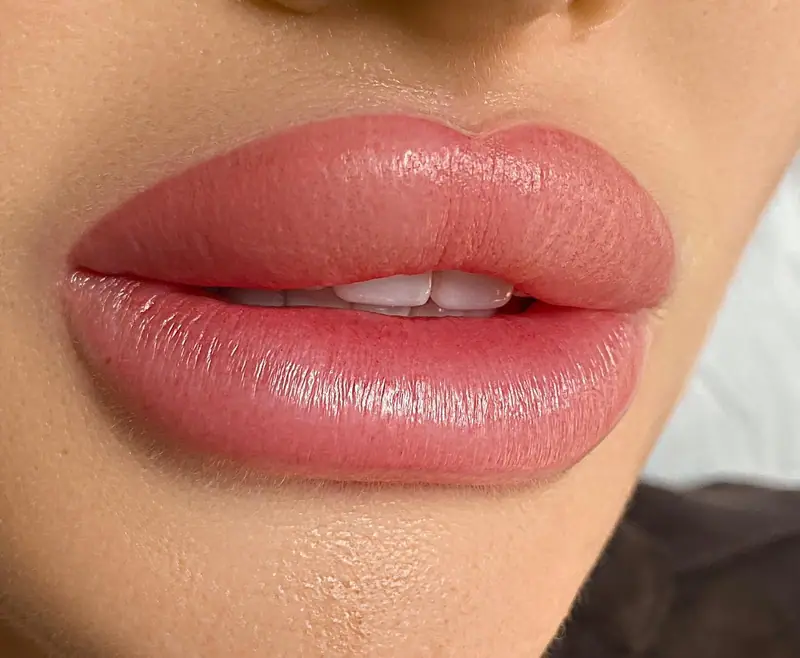 Labios con micropigmentación