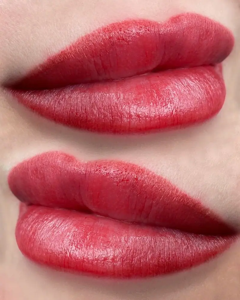Labios con micropigmentación